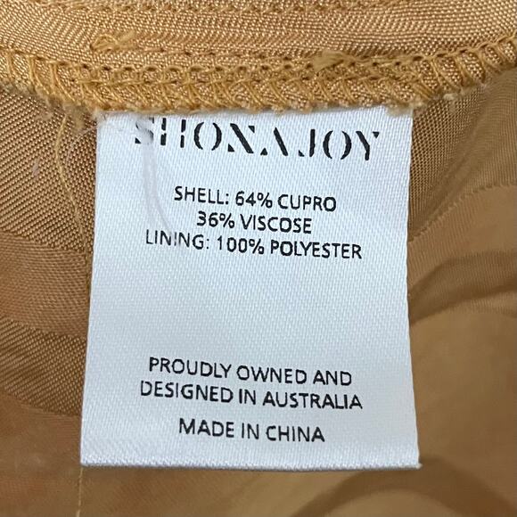 Shona Joy Dress Womens Size 8 Yellow Gold Split Skirt Midi Slit Cocktail Evening - Picture 11 of 12